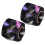 (Black) 2Pcs Tulle Rolls 25 Yards Gradient Colorful Feather Pattern Black 5