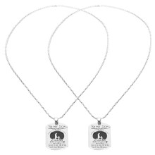2pcs Letter Hanging Tag Necklace Alloy Pendant Gift for Son