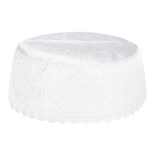 (56) Muslim Prayer Kufi Hat Embroidery Kofia Topi Polyester Cotton