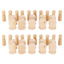 40Pcs Wooden Pegs Natural Unfinished for Painting Carving