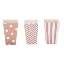 (Rose Gold) 36PCS Popcorn Boxes Paper Large Capacity Top Opening Rose Gold