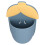 (Blue) Cute Corn Wall Shelf Non Marking Sticker Blue 5