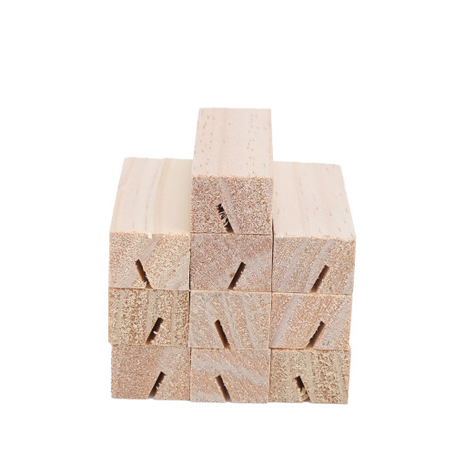 (Rectangle) 10 Pcs Wood Place Cards Hand Polished Rustic Square Holder 2