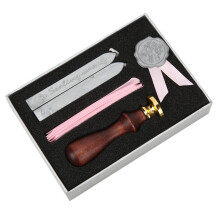 (Thank You) Vintage Wood Wax Seal Stamp Kit with Box