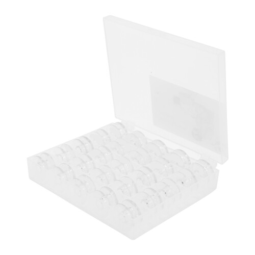 25pcs Plastic Bobbins with Storage Box for Sewing Craft 2