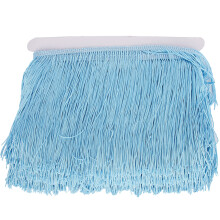 (Sky Blue) 10yd 14cm Fringe Latin Dress Tassels Polyester Ribbon Sky Blue