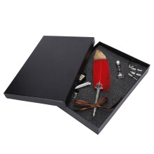(Red) Feather Pen Vintage Writing Drawing Replacement Nib Kit Red