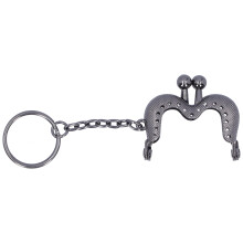 (Gun Black B01‑028—00518) Metal Purse Frame Kiss Clasp 5cm Gun Black
