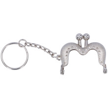 (Silver B01‑028—00517) Metal Purse Frame Kiss Clasp 5cm Gun Black