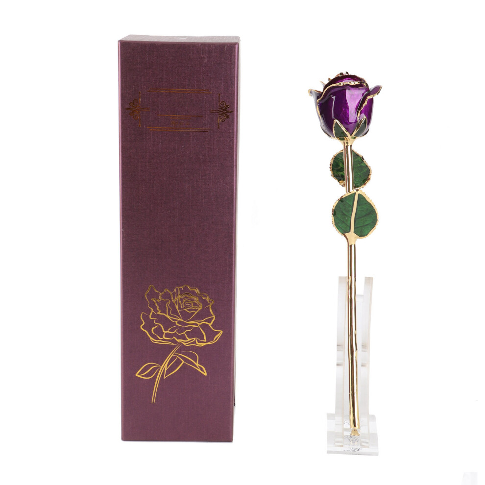 24K Gold-Plated Rose Flower with Base Decor-image-OPC-PMFSPJH-NEW