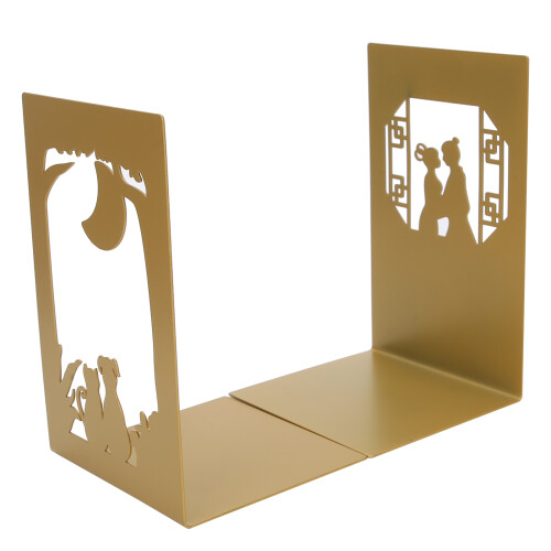 (Meet+Moon) Metal Book Divider AntiSlip Bookend Desktop Organizer 1