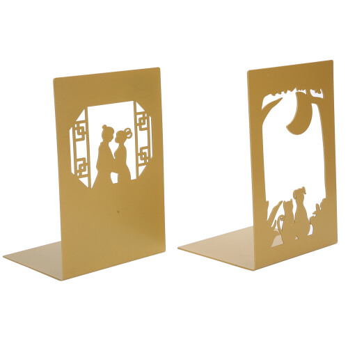 (Meet+Moon) Metal Book Divider AntiSlip Bookend Desktop Organizer 2