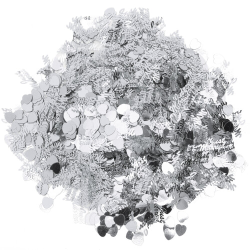 (Silver) Just Married Confetti Wedding Valentine 100g Silver