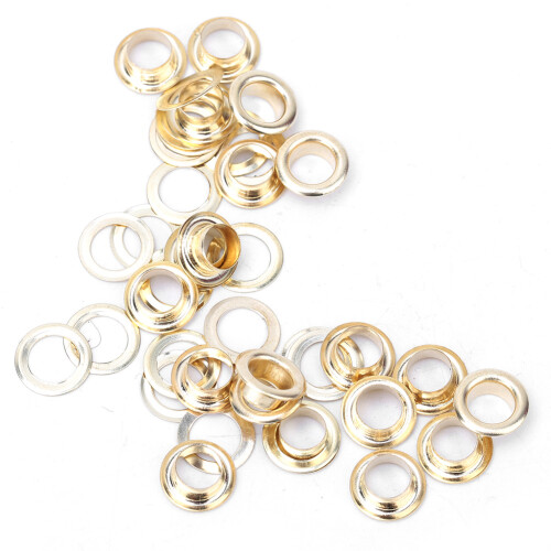100 Pcs Brass Eyelet Anti Rust Leather Craft 4mm Golden
