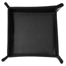 Folding PU Leather Desk Dice Keys Tray Storage Holder