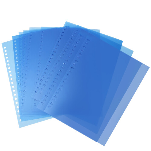 10PCS Blue A5 PP Binding Cover 20 Holes Transparent 1