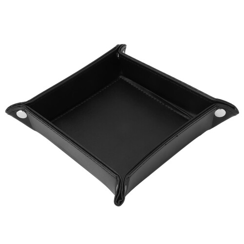Folding PU Leather Desk Dice Keys Tray Storage Holder 1