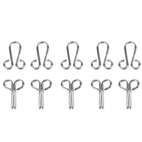 10 Pcs Fur Coat Hook Fasteners (White) 2