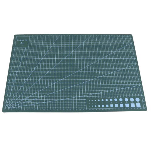A3 Grid Lines PVC Self-healing Cutting Mat Green