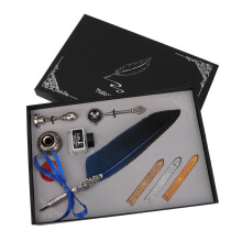 Vintage Feather Dip Pen Alloy Nibs (Blue)