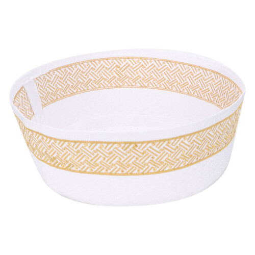 Muslim Prayer Hat Polyester Cotton Embroidered Yellow 59cm 1