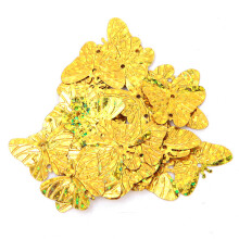 50G DIY PVC Sequins 18x23mm Laser Light Golden