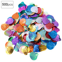 50G PVC Shell Shape Sequins Golden Mixed Color