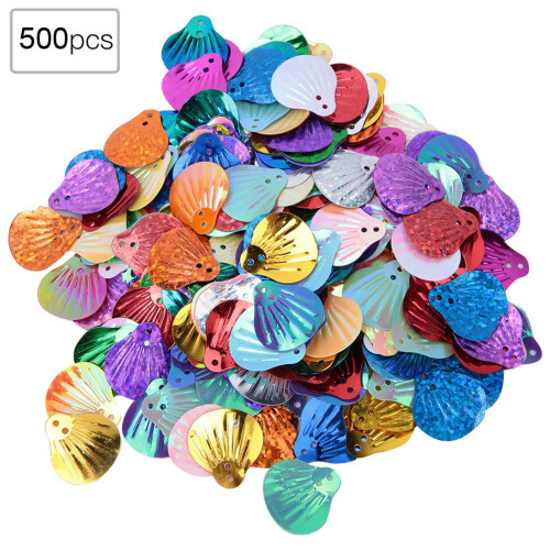 50G PVC Shell Shape Sequins Golden Mixed Color
