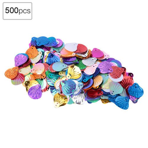 50G PVC Shell Shape Sequins Golden Mixed Color 1