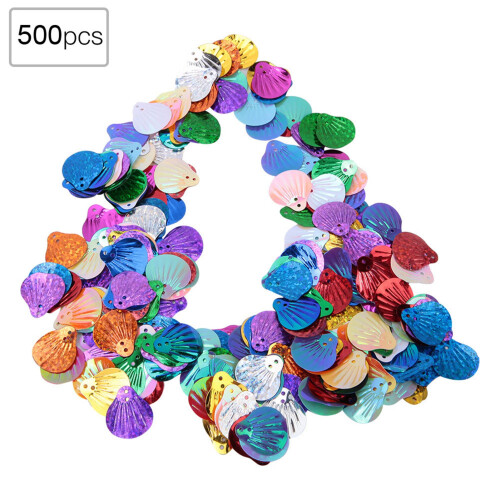 50G PVC Shell Shape Sequins Golden Mixed Color 2