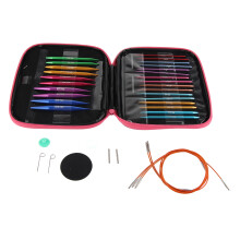 Interchangeable Colorful Aluminum Circular Knitting Needles Ring Set