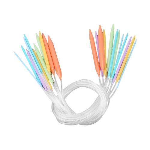 Multicolor Plastic Circular Knitting Needles Kit 12 PCS 80CM 2
