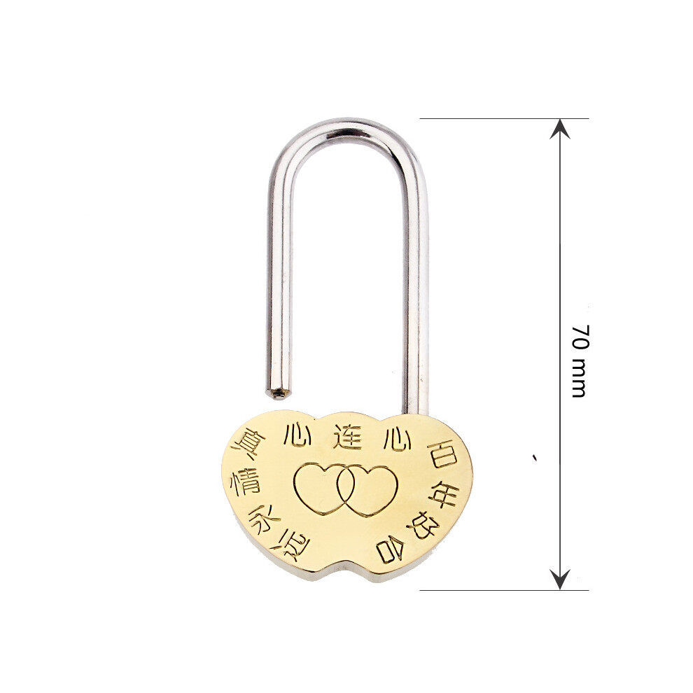 40Mm Brass Heart Shape Engraved Love Bridge Padlock (#6) 585383618320