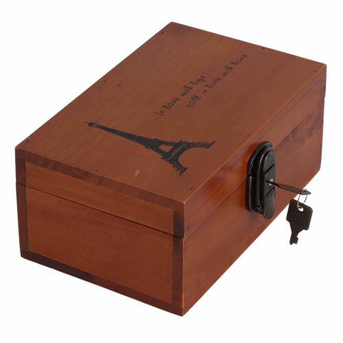 Vintage Wooden Box Display Storage Box (Iron Tower) 1