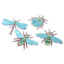 4Pcs Cute Insect Embroidery Patches DIY Clothes Applique