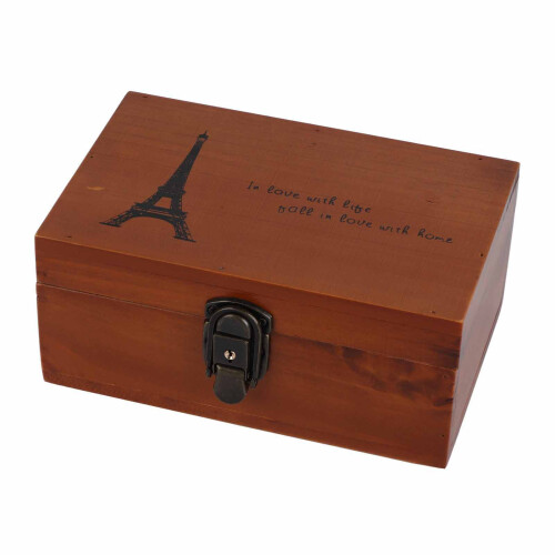 Vintage Wooden Box Display Storage Box (Iron Tower) 2