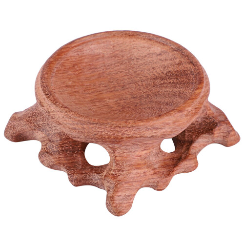 Crystal Ball Base Walnut Solid Wood Gourd Egg Carving(Rosewood)