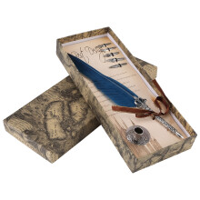 Calligraphy Quill Pen Set with 5 Nibs Blue