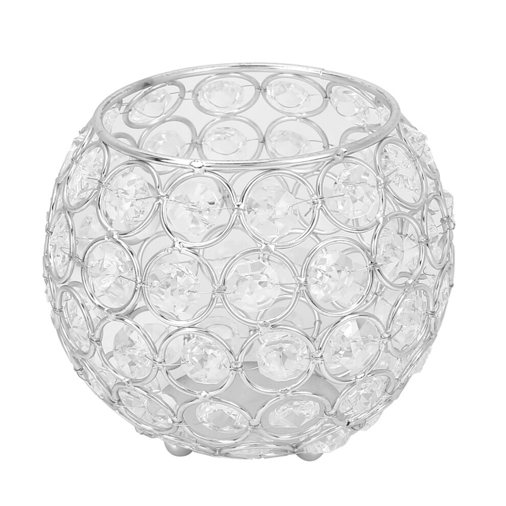 12cm Wrought Iron Round Candlestick Christmas Decor Silver-image-OPC-PMFSTFS-NEW