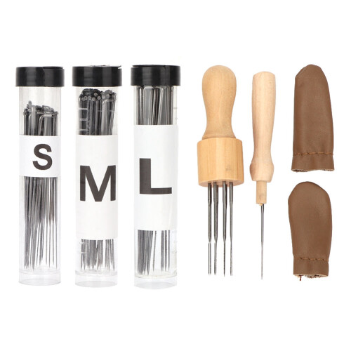 Wooden Handle Wool Felt Poke Needle Kit 2