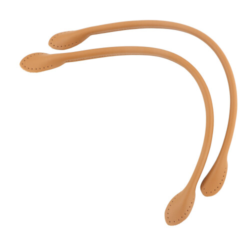 2Pcs Genuine Leather Bag Straps Handle DIY Brownish Yellow 2