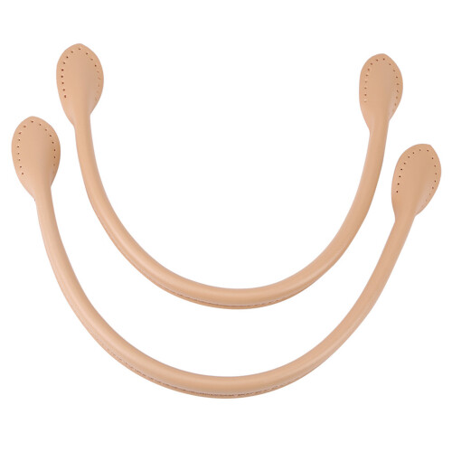2Pcs Genuine Leather Bag Straps Handle DIY Beige 2