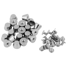 20 Sets 10mm x 7mm Flat Head Rivet Studs for Bag Shoes (Silver)
