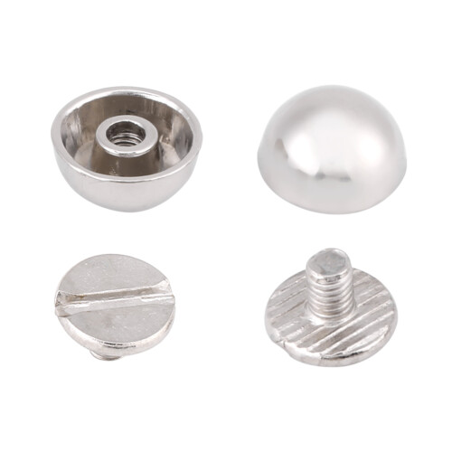 20pcs Mushroom Rivets Studs Silver Leather Belt Bag Shoes 2