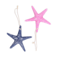 2 Pcs Starfish Finger 13x13cm Blue Pink Beach Resin Wall Decoration