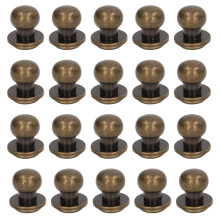 20 Pcs Round Bronze Button Studs 0.4x0.3in Punk Belt Handbag Clothes