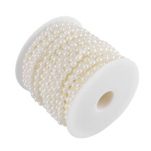 25M/Roll Double Cotton Pearl Bead Garland Wedding Beige