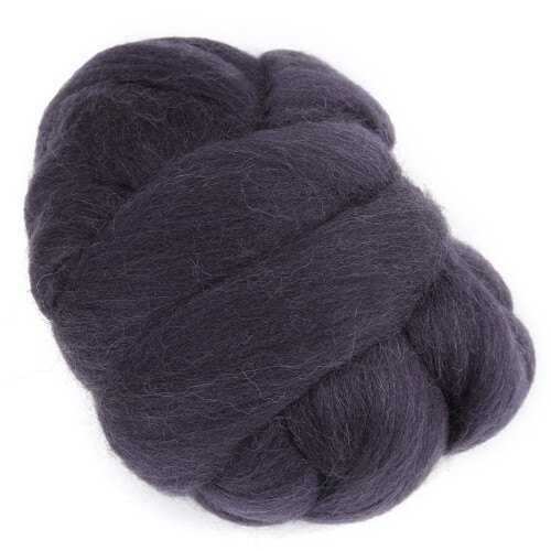 55g Colored Needle Felting Wool Roving (Dark Gray)