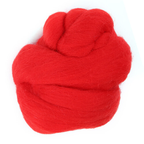 55g Colored Needle Felting Wool Roving (Red) 1