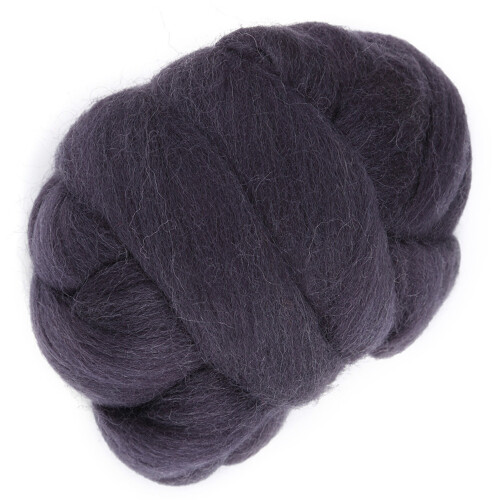 55g Colored Needle Felting Wool Roving (Dark Gray) 2